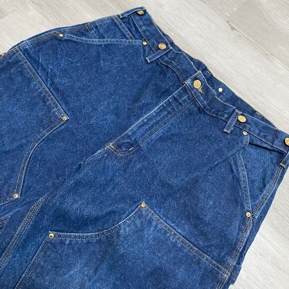 Vintage Carhartt Mens Double Knee Loose Fit Logger Dungaree Jeans B07 DNM 36x30 - Picture 2 of 8